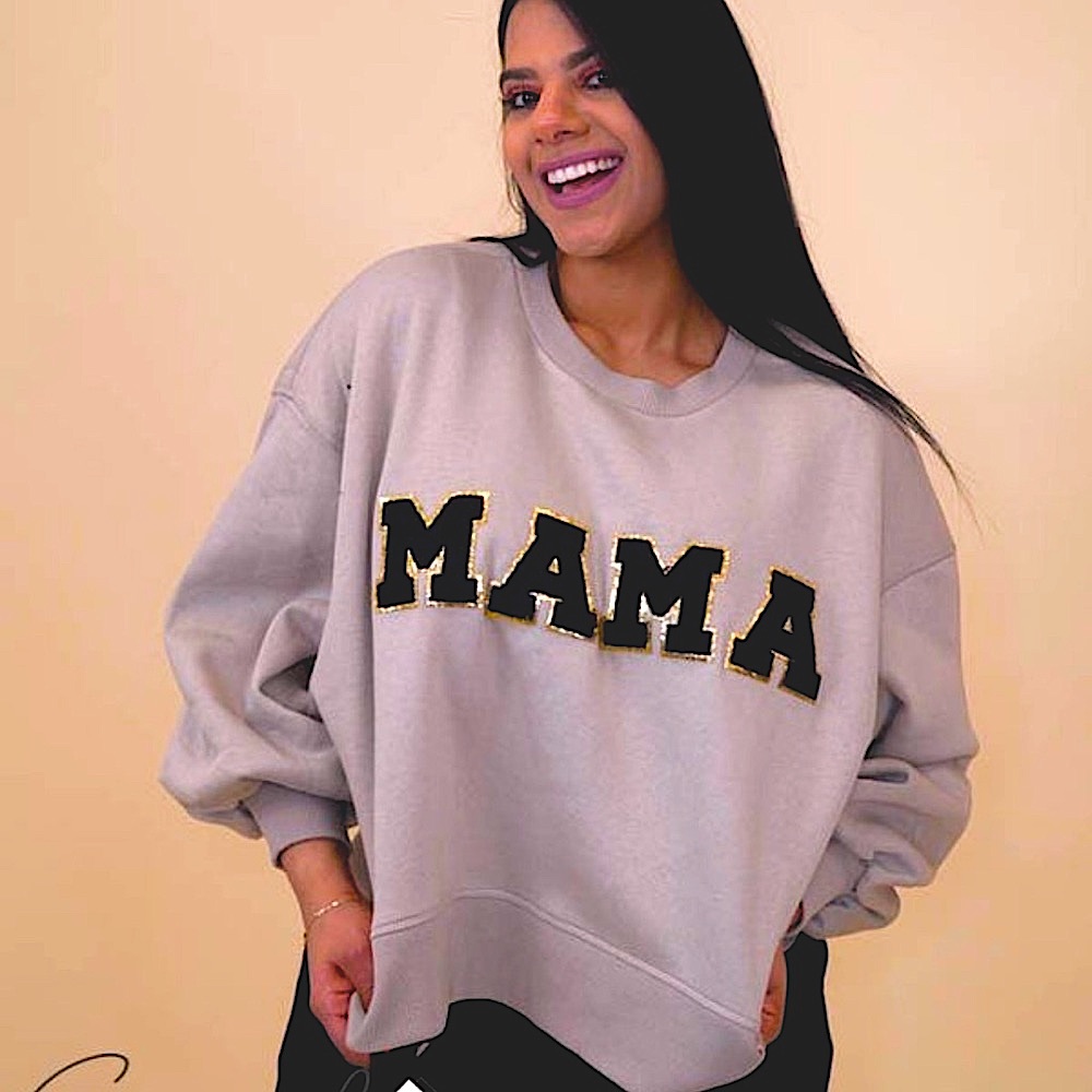 🆕🌿🩶MAMA Varsity Letter Crop Sweatshirt SMALL